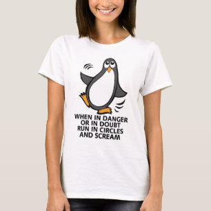 危険ペンギンおもしろいグラフィック Tシャツ