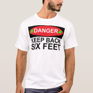 危険保6人の足の社会距離Tシャツ Tシャツ