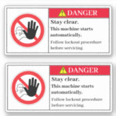 危険停止ラ澄んベル シール (正面)