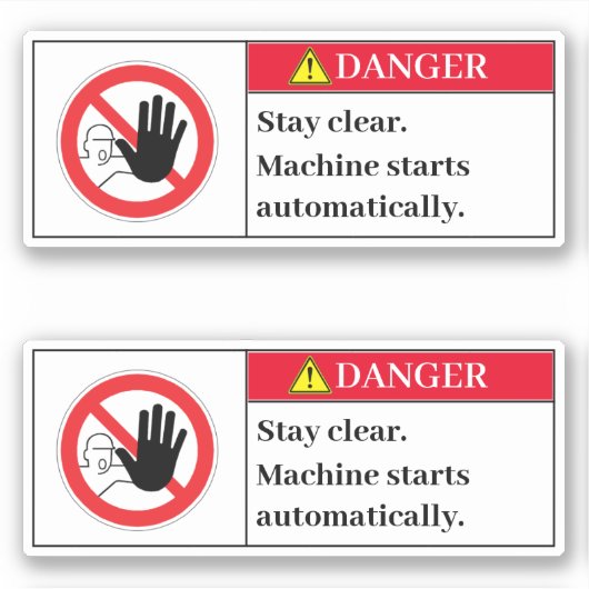危険停止ラ澄んベル シール (正面)