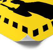 危険区域！ – サインとシルエット ポスター (角)