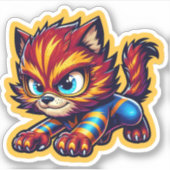 危険子猫 シール (正面)