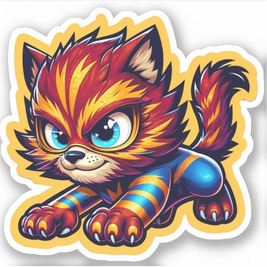 危険子猫 シール (正面)