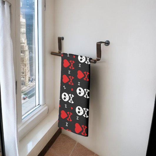 危険恐ろしいスカルパターン キッチンタオル