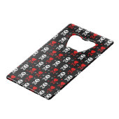 危険恐ろしいスカルパターン クレジットカード栓抜き (正面アングル)