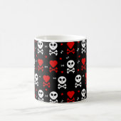 危険恐ろしいスカルパターン コーヒーマグカップ (中央)