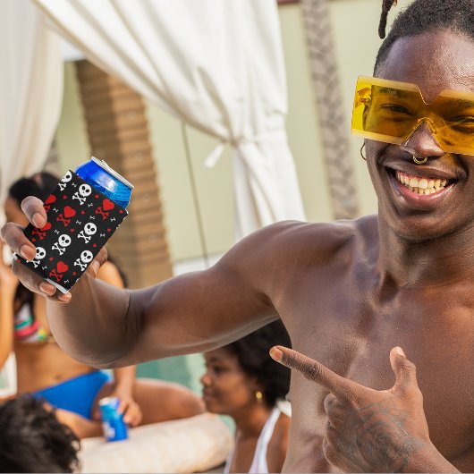 危険恐ろしいスカルパターン 缶クーラー