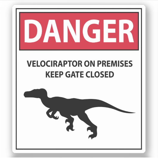 危険標識（ラプター） シール (正面)