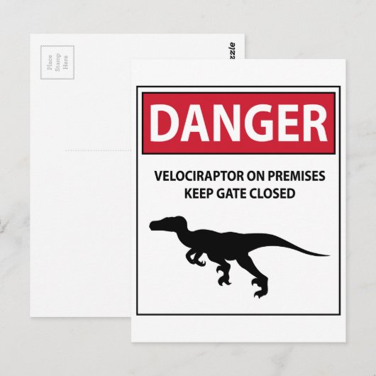 危険標識(ラプター) ポストカード (正面/裏面)