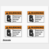 危険物保管区域 長方形シール (シート)
