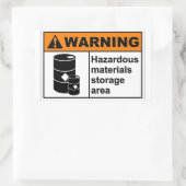 危険物保管区域 長方形シール (バッグ)