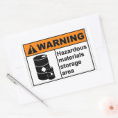 危険物保管区域 長方形シール (封筒)