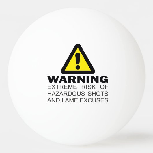 危険警告な銃撃とラメの極端な危険 卓球ボール (正面)