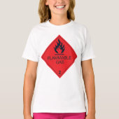 危険警告:可燃性ガス 安全ラベル Tシャツ (正面)