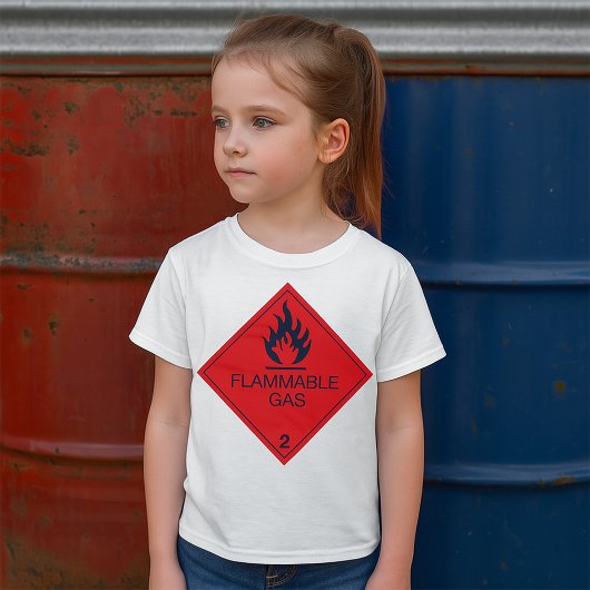 危険警告:可燃性ガス 安全ラベル Tシャツ