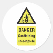 危険足場不完全警告サイト ラウンドシール (正面)