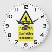 危険足場不完全警告サイト ラージ壁時計 (正面)