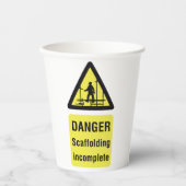 危険足場不完全警告サイト 紙コップ (正面)