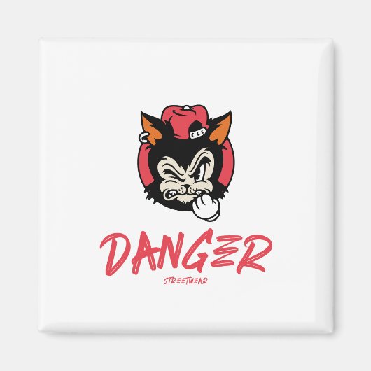 危険通り衣服 マグネット (正面)