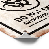 危険錆びたサインと生物学的災害［有害物質］記号に入らない ポスター (角)