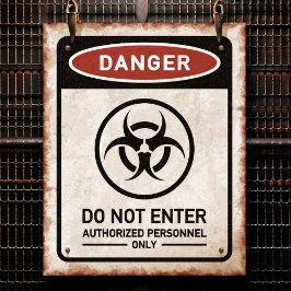 危険錆びたサインと生物学的災害［有害物質］記号に入らない ポスター