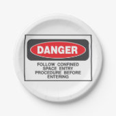 危険限定宇宙標識 ペーパープレート (正面)