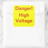 危険高電圧ステッカー スクエアシール (バッグ)