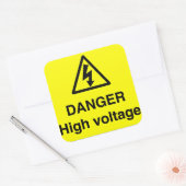 危険高電圧標識 スクエアシール (封筒)