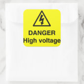 危険高電圧標識 スクエアシール (バッグ)
