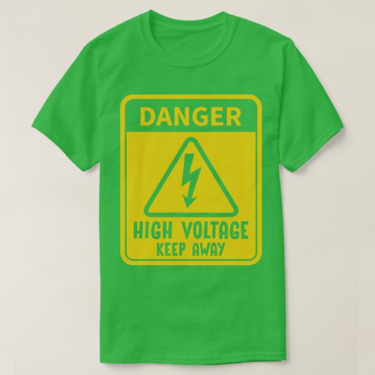危険高電圧標識 Tシャツ (デザイン正面)