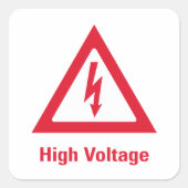 危険高電圧記号 スクエアシール (正面)