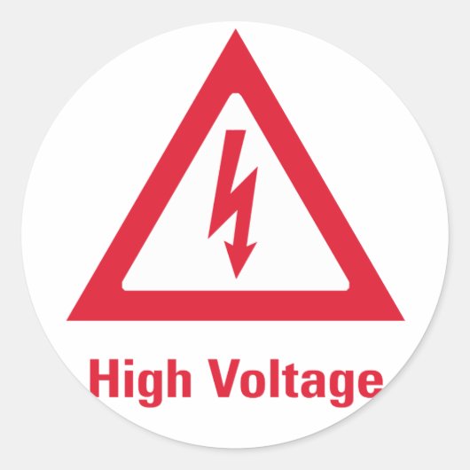 危険高電圧記号 ラウンドシール (正面)