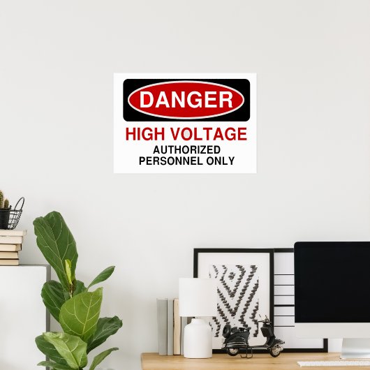 危険高電圧 ポスター (ホームオフィス)