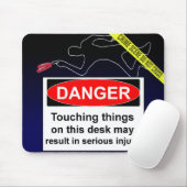 危険! この机の事に…触れないで下さい マウスパッド (マウス)