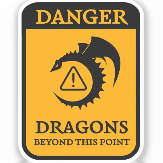 危険：この点の記号を超えてドラゴン シール (正面)