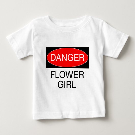 危険 - フラワーガール おもしろ ウェディング Tシャツ マグカップ 帽子 (正面)