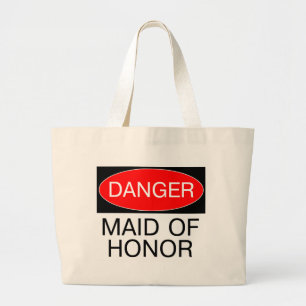 危険-メイド・オブ・オーナー(花嫁付き添い人)のおもしろいな結婚式のTシャツのマグ ラージトートバッグ