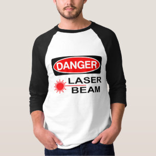 危険、レーザ光線 Tシャツ