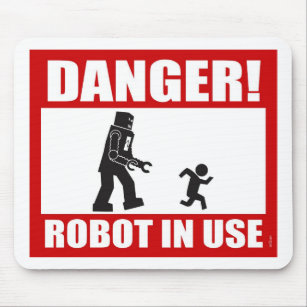 危険! ロボット使用中のマウスパッド マウスパッド