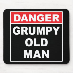 危険：不機嫌な老人 – Gagのおもしろいジョークのギフト マウスパッド