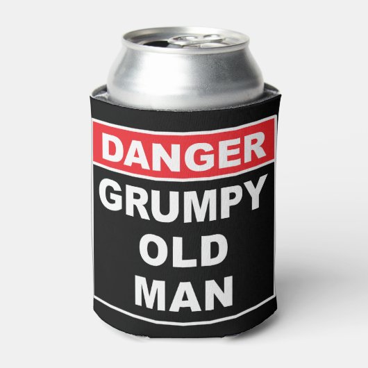 危険:不機嫌な老人 – Gagのおもしろいジョークのギフト 缶クーラー (缶正面)