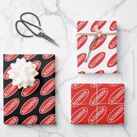 危険:名前/単語のカスタマイズおもしろいユニークノベルティ ラッピングペーパーシート (正面)