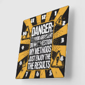 危険：方法に関する質問なし、結果 スクエア壁時計 (傾斜)