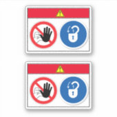 危険/機器が自動的にラベル付けを開始 シール (正面)