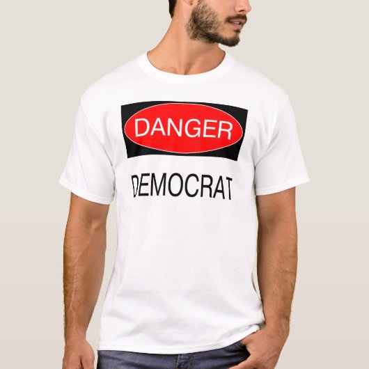 危険 – 民主党おもしろいの政治的TシャツMug Hat Tシャツ (正面)