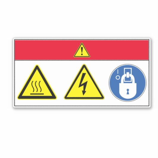 危険/熱面ラベルDd2 シール (正面)