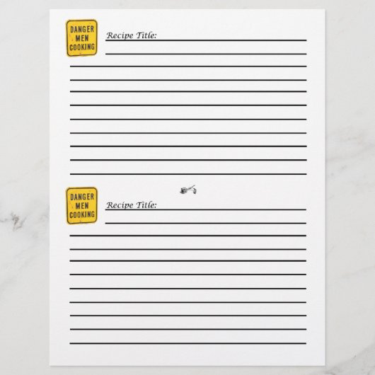 危険：男性料理レシピカード (正面)