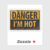 危険 – 私は熱い – 金属危険警告標識 シール (シート)