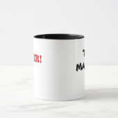 危険!。 税の狂人-税務顧問のニックネーム マグカップ (中央)