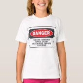 危険 立入禁止区域進入警告 Tシャツ (正面)
